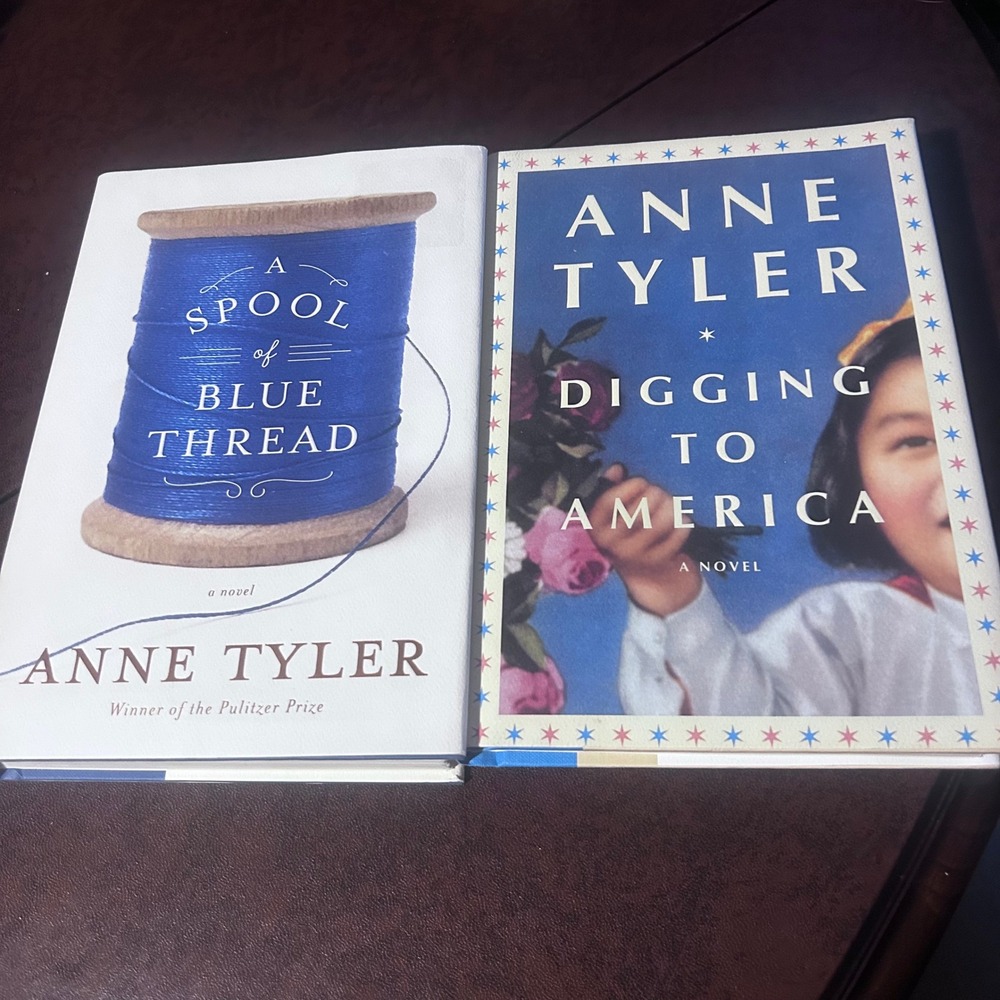 Anne Tyler Book Bundle A Spool of Blue Thread & Digging to America Hardcover